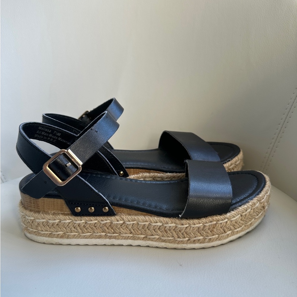 Cushionaire Melissa Platform Wedge Espadrille Sandals in Size 7.5 - Picture 6 of 13